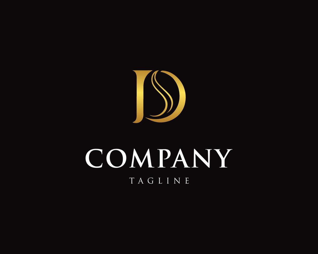 DS or SD Letter logo design elegant style template illustration. vector