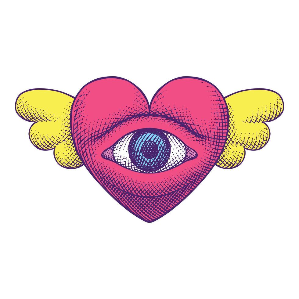 Eyes of the Heart Vintage Illustration vector