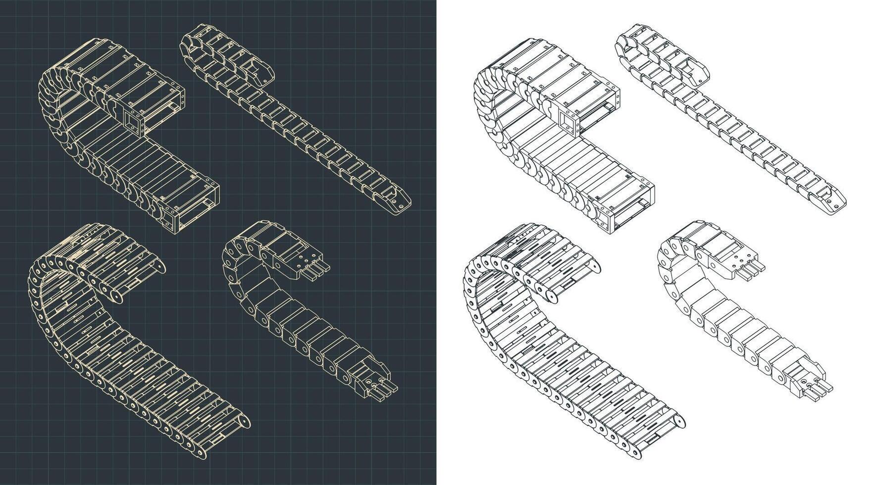 cable cadenas isométrica dibujos vector