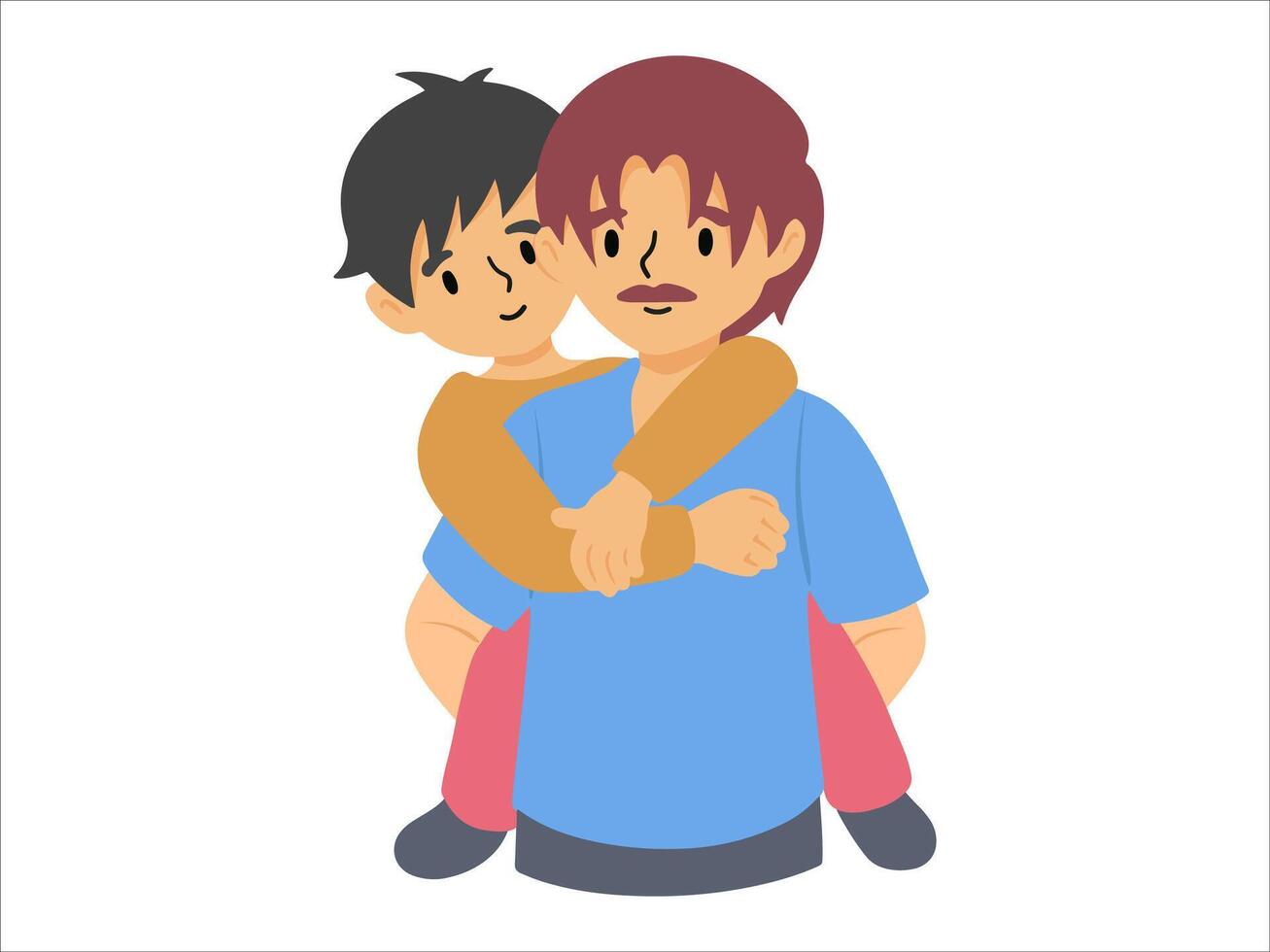 Dad holding child or avatar icon illustration vector