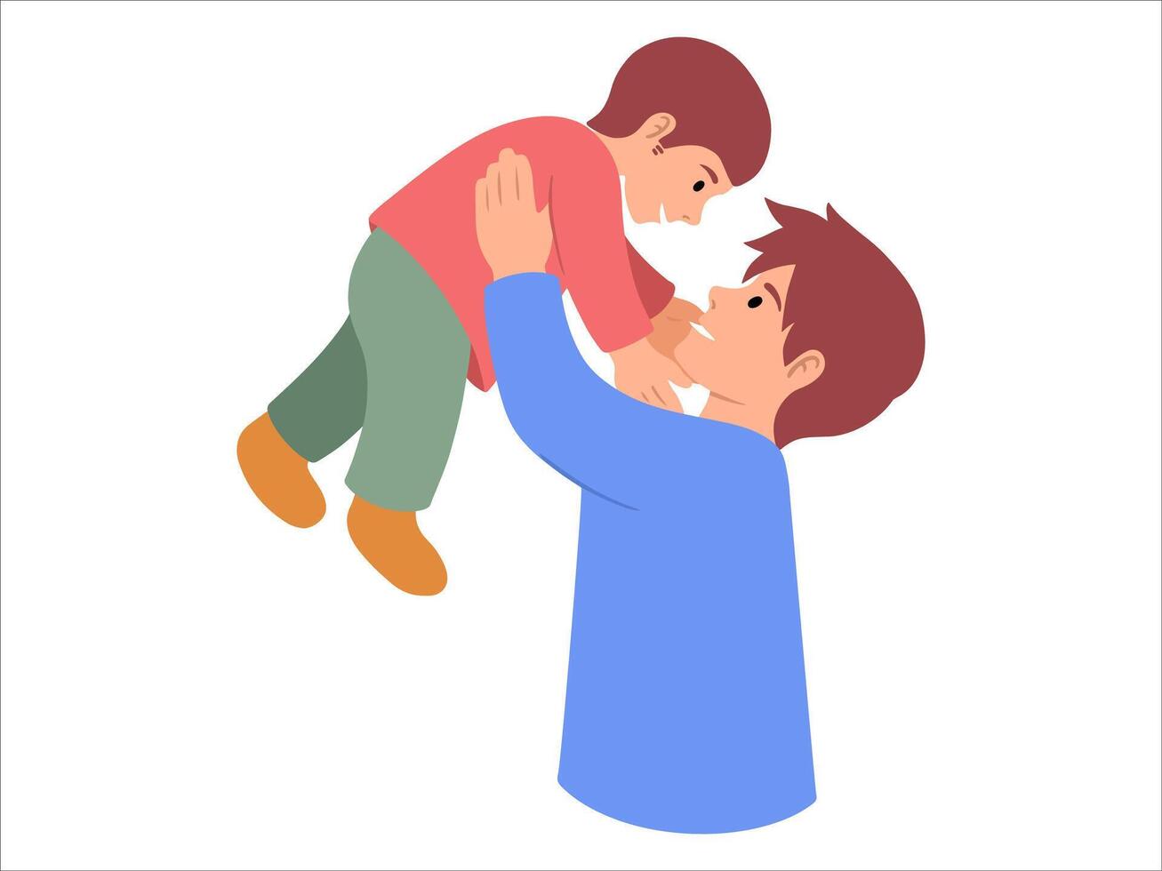 Father holding child or avatar icon illustration vector