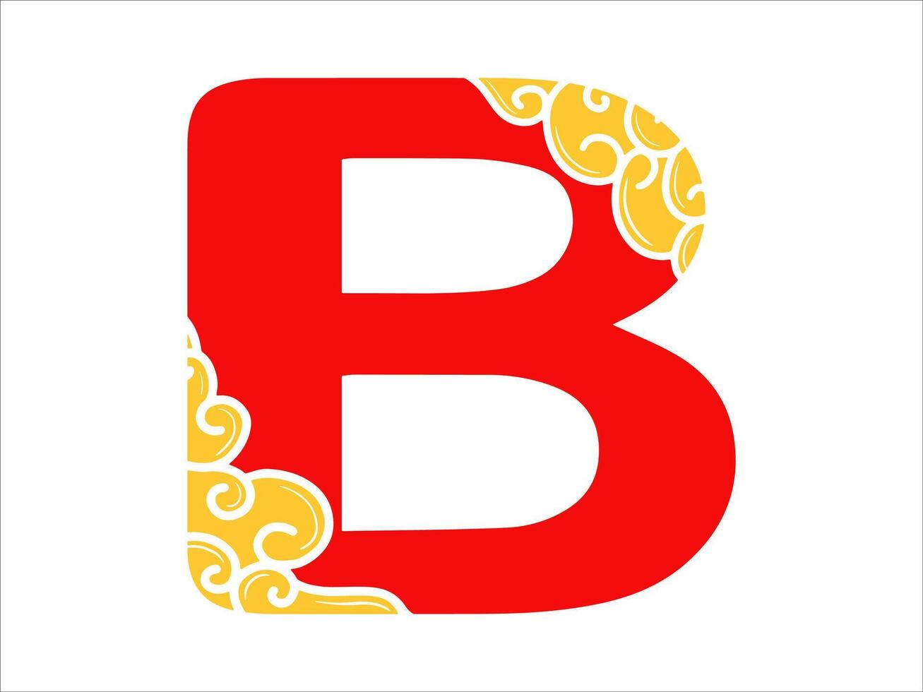 Chinese New Year Alphabet Letter B vector