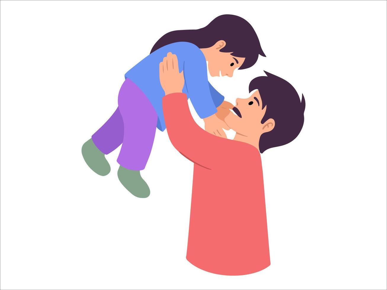 Father holding child or avatar icon illustration vector