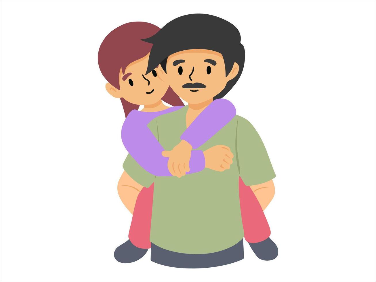 Dad holding child or avatar icon illustration vector