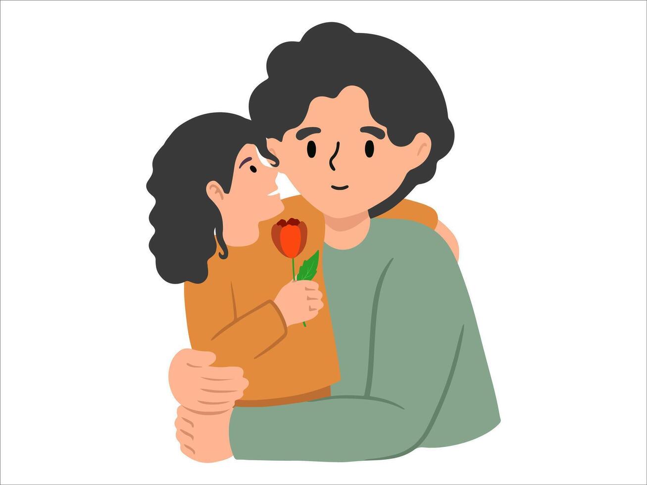 hija da mamá flor o avatar icono ilustración vector