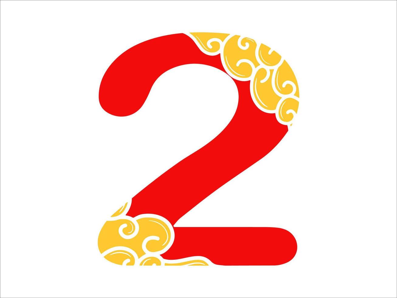 Chinese New Year Alphabet Number 2 vector
