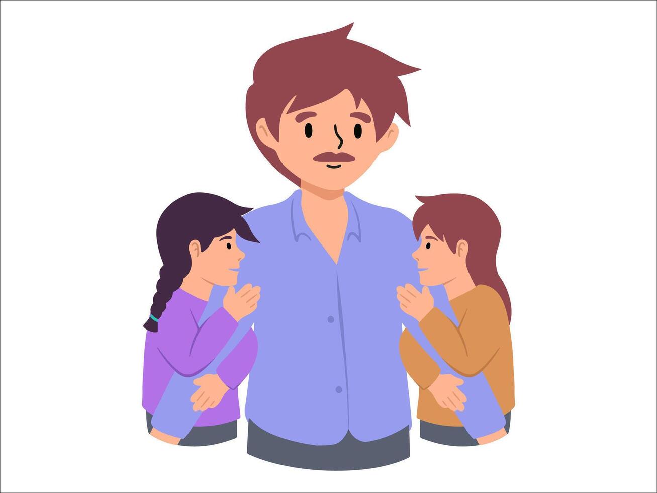 padre con hijo y hija o avatar icono ilustración vector