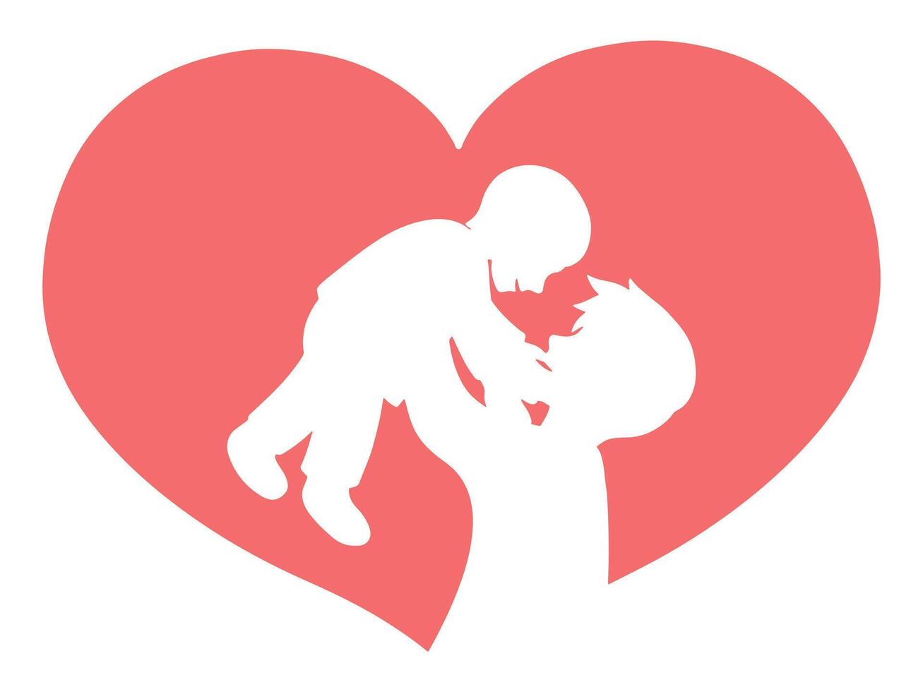 Father Holding Son Heart Background Illustration vector