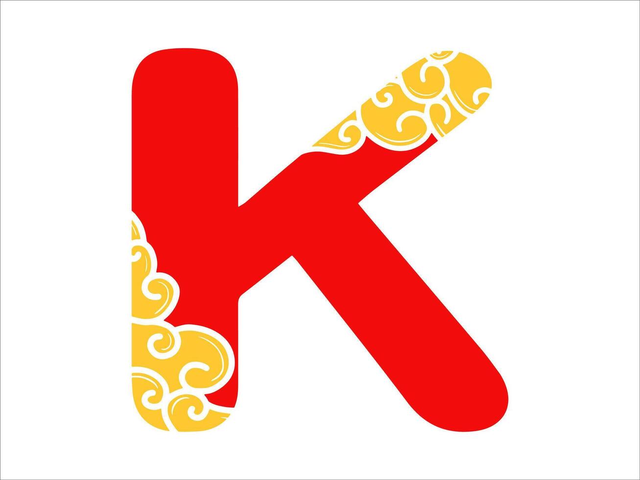 Chinese New Year Alphabet Letter K vector