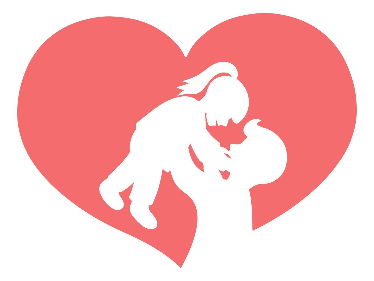 Father Holding Daughter Heart Background Illustration vector