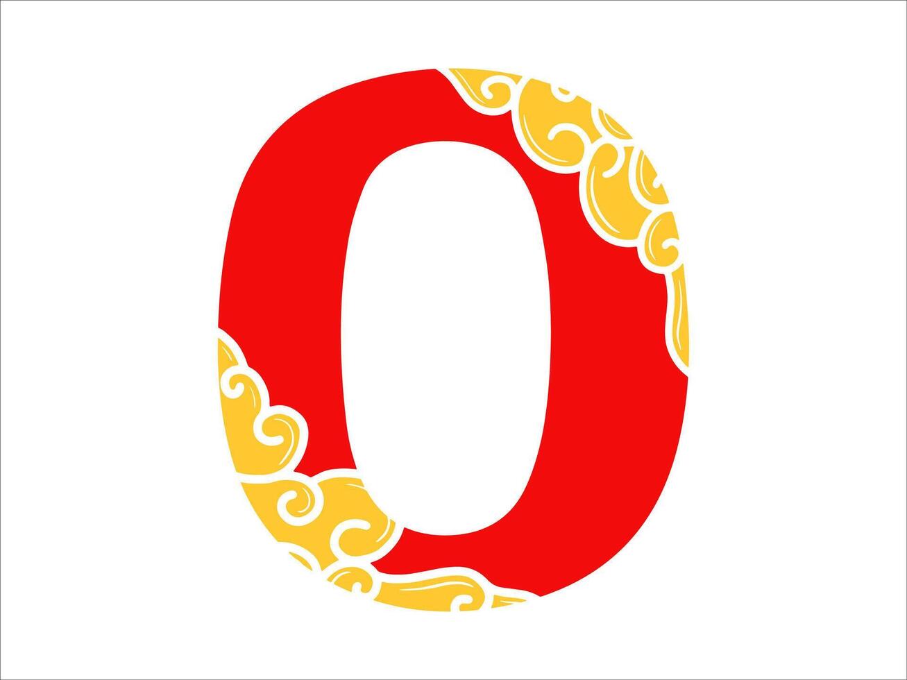 Chinese New Year Alphabet Number 0 vector