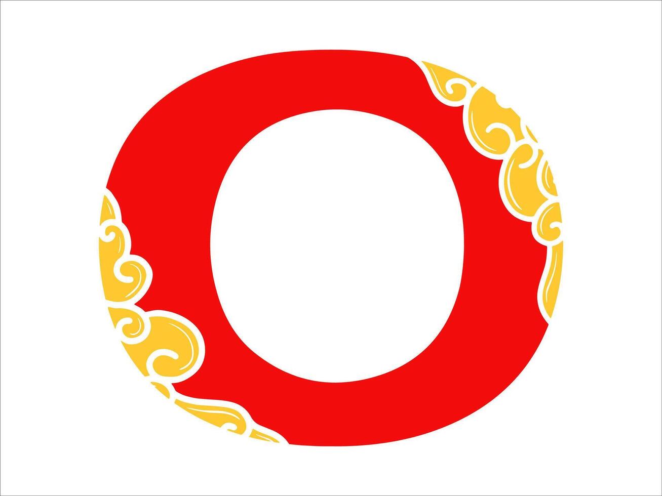Chinese New Year Alphabet Letter O vector