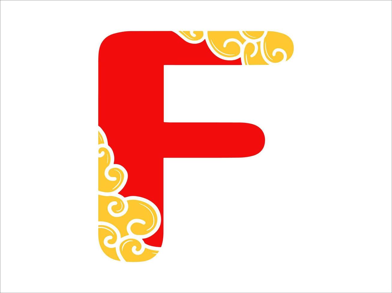 Chinese New Year Alphabet Letter F vector