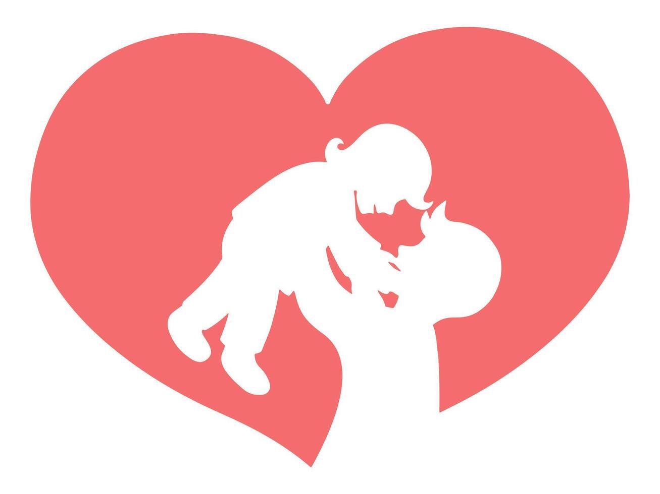 Father Holding Child Heart Background Illustration vector