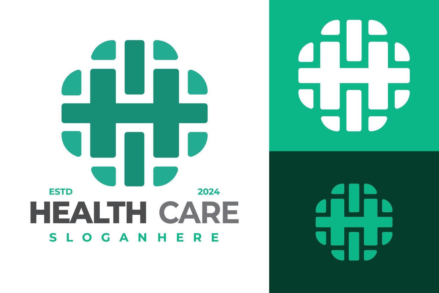 Monogram H Healthcare logo design symbol icon illustration vector