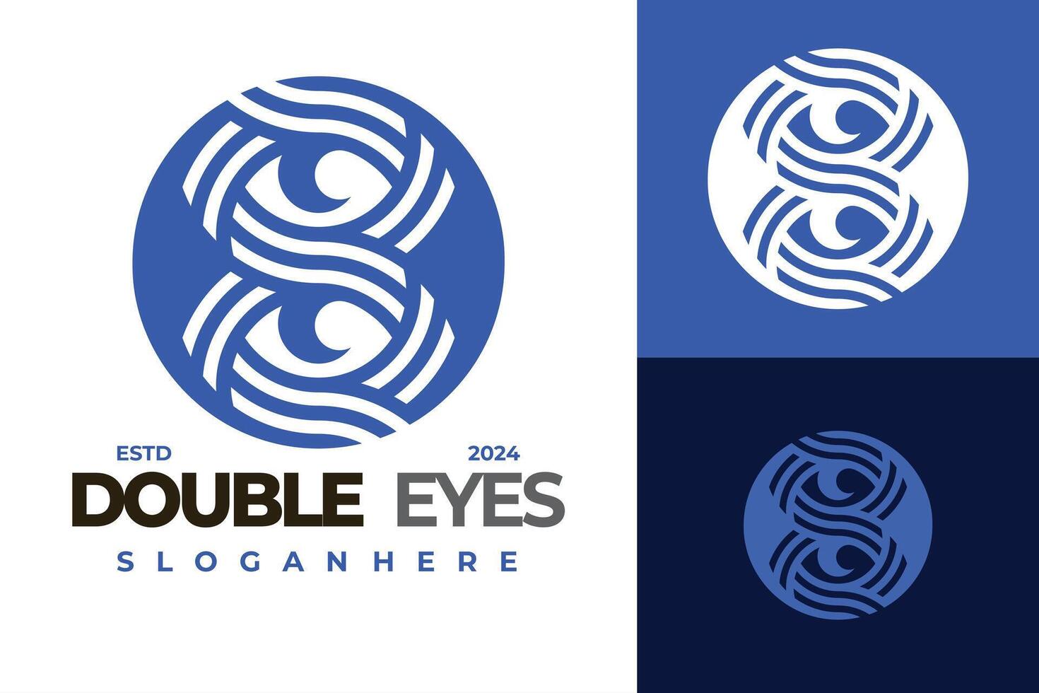 doble ojo logo diseño símbolo icono ilustración vector