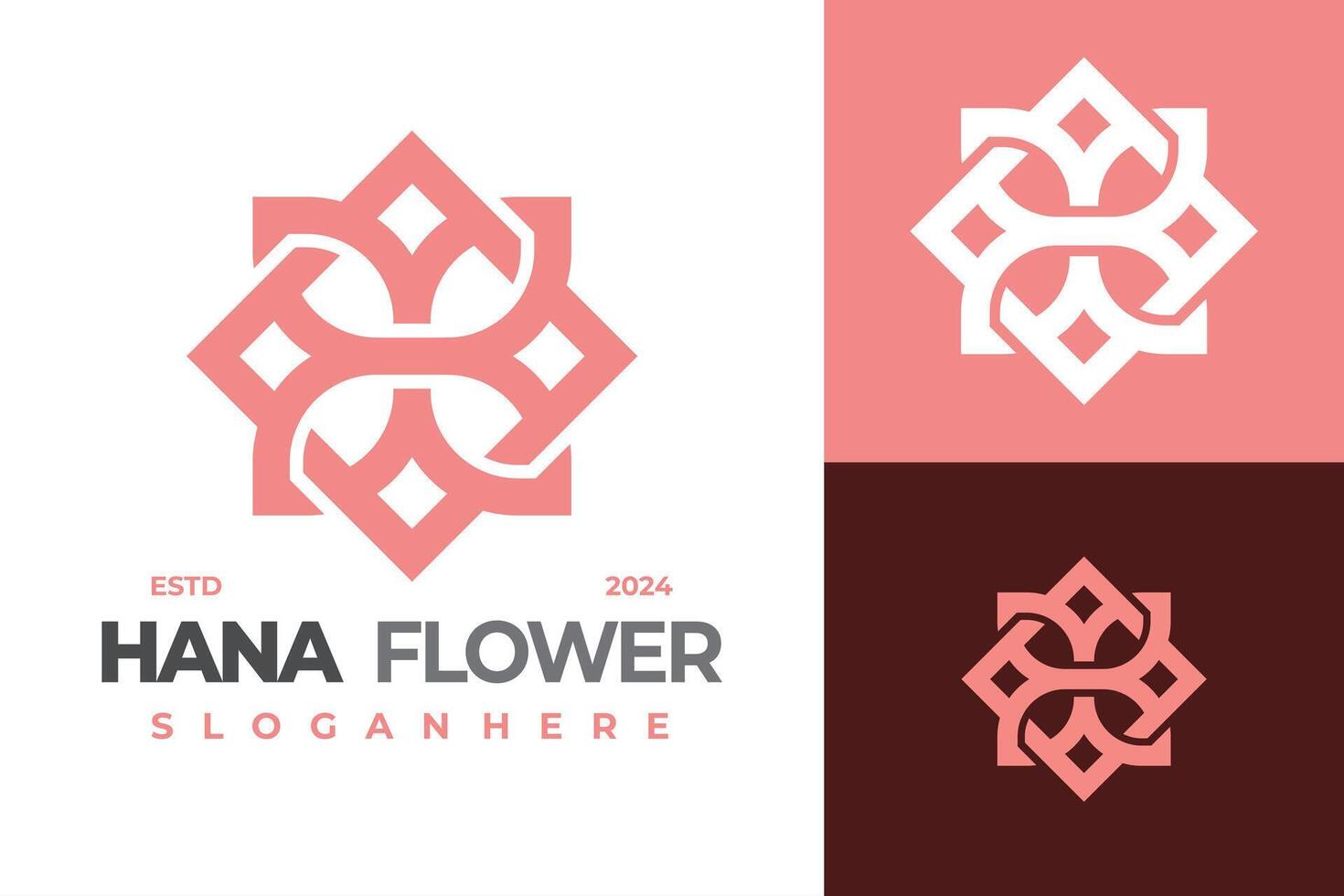 Flower Letter H Celtic logo design symbol icon illustration vector