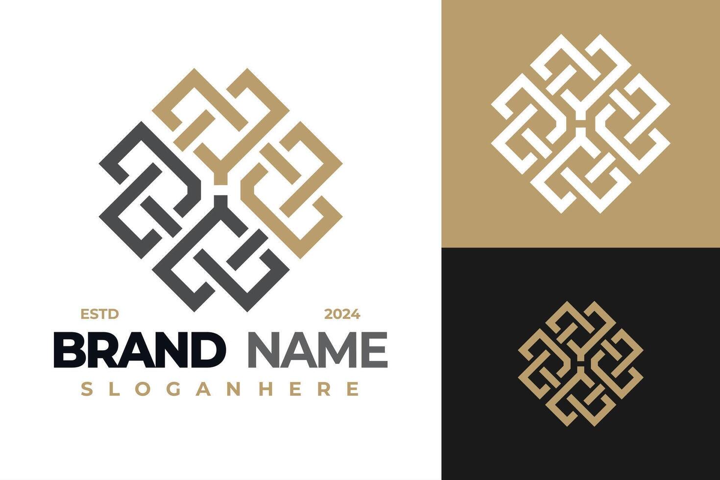 Letter H Ornament Knot logo design symbol icon illustration vector