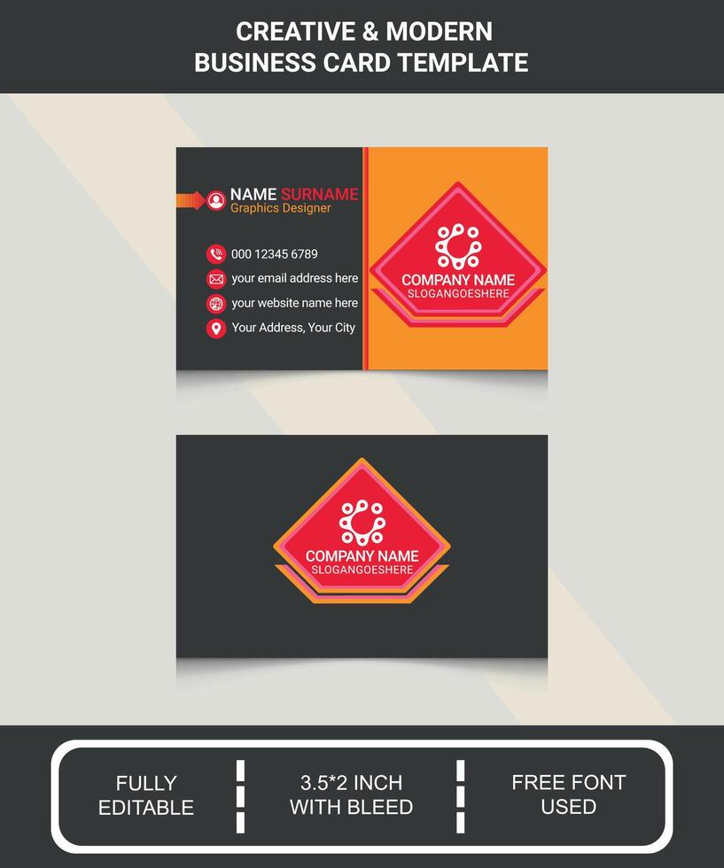 Trendy Business Card Design Free Template vector