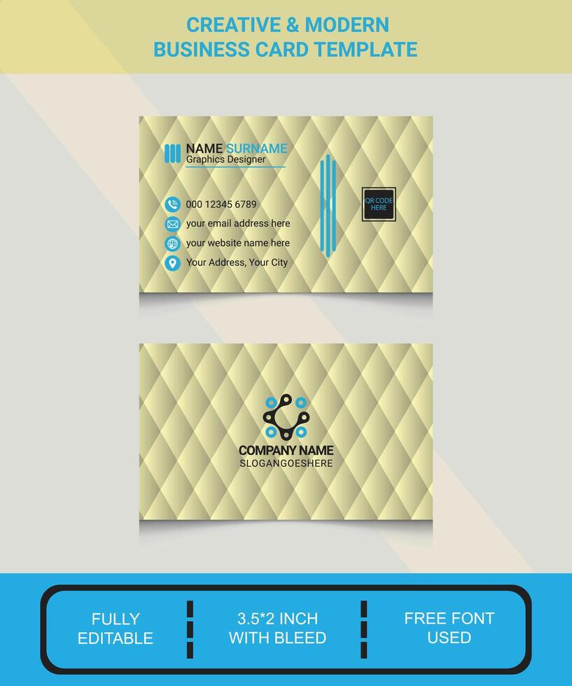 Clean Style Business Card Design Template vector