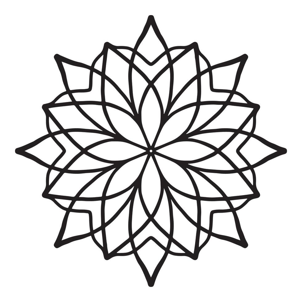 Simple mandala with floral decoration pattern vector