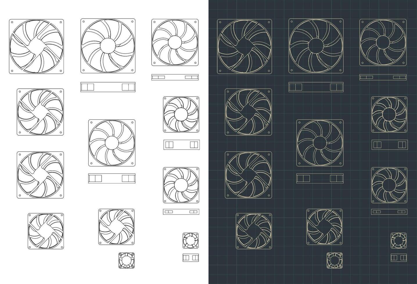 Computer Fans Set vector