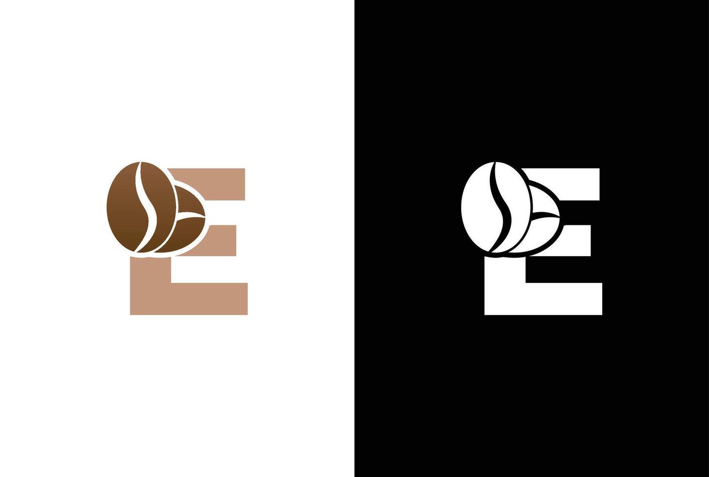 Initial Letter E Coffee Logo Template. Letter E coffee shop icon, coffee brand, minimalist, modern Suitable for coffee shop logo template. vector