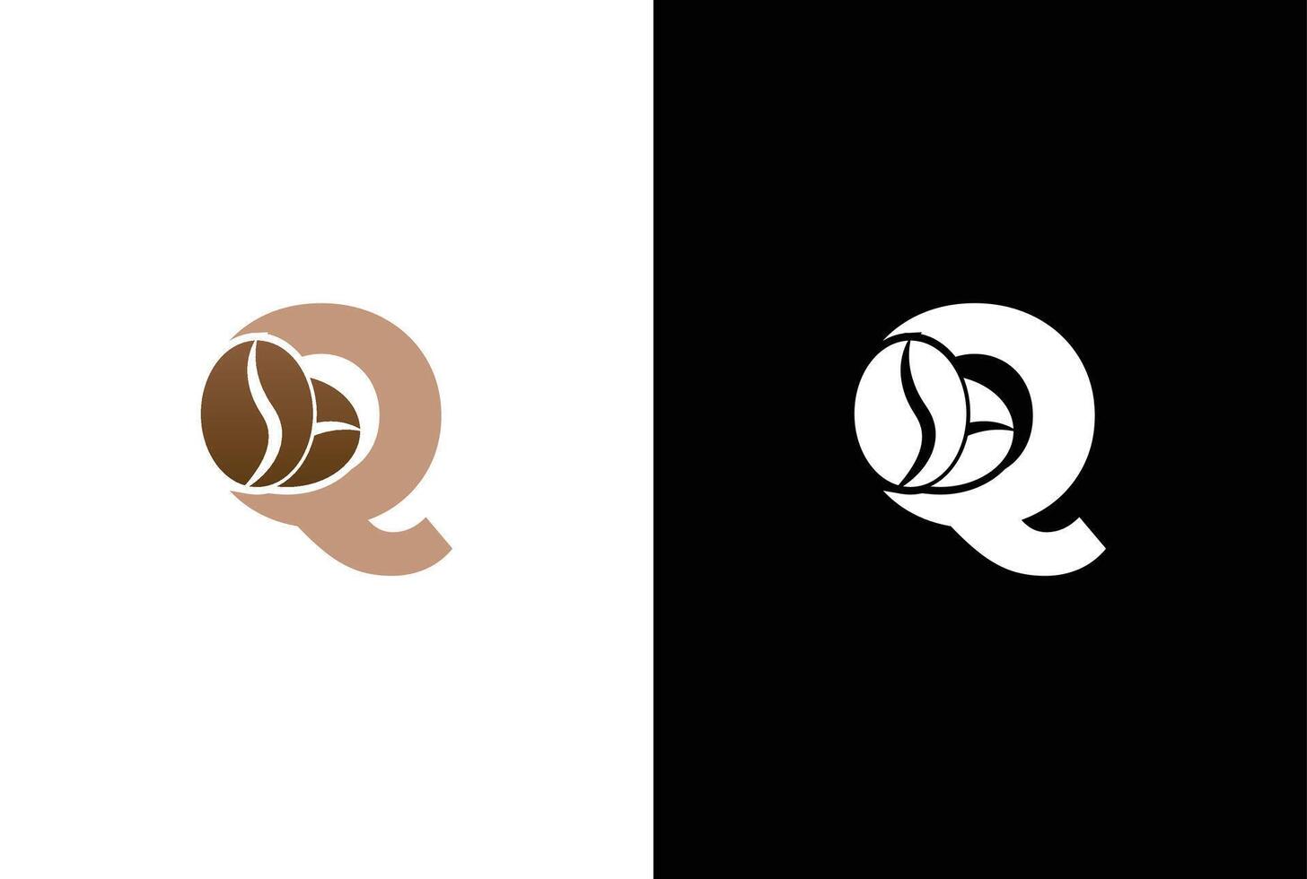 Initial Letter Q Coffee Logo Template. Letter Q coffee shop icon, coffee brand, minimalist, modern Suitable for coffee shop logo template. vector