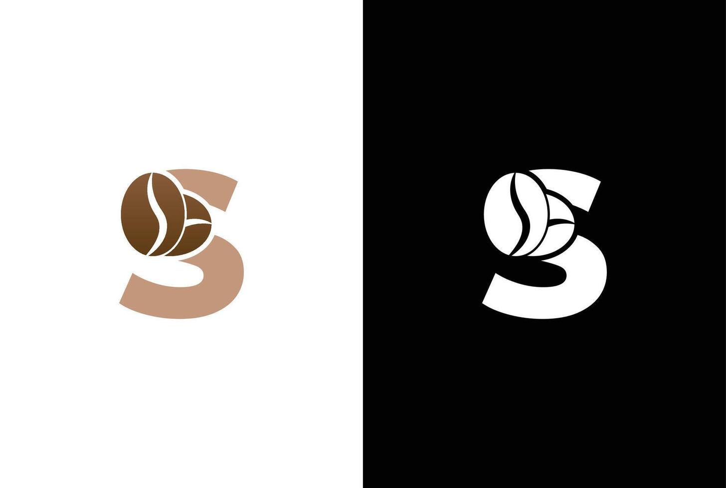 Initial Letter S Coffee Logo Template. Letter S coffee shop icon, coffee brand, minimalist, modern Suitable for coffee shop logo template. vector