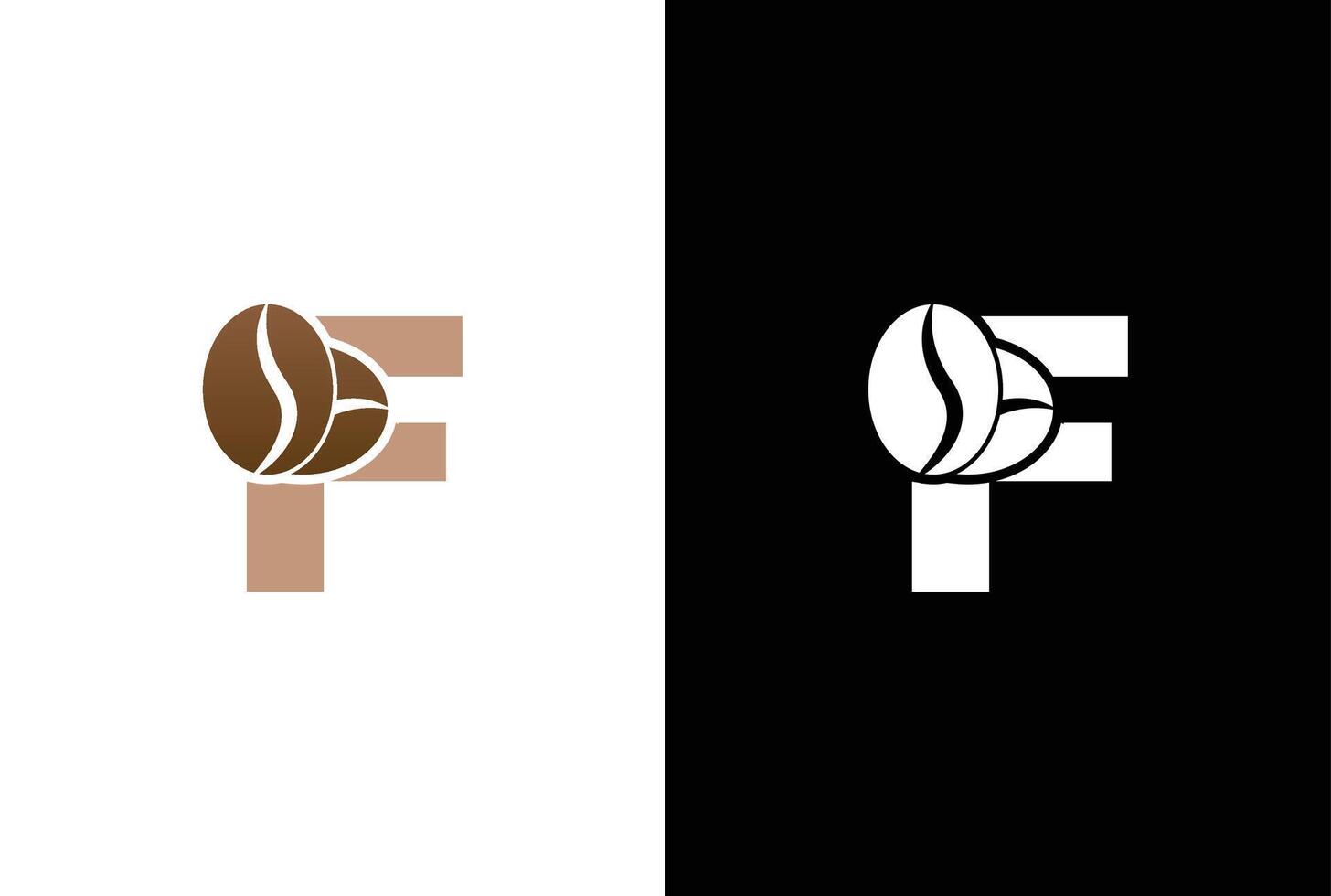 Initial Letter F Coffee Logo Template. Letter F coffee shop icon, coffee brand, minimalist, modern Suitable for coffee shop logo template. vector