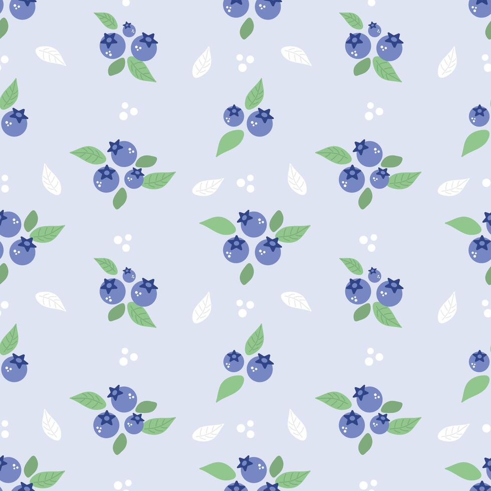 Blueberry seamless cute illustration pattern vector