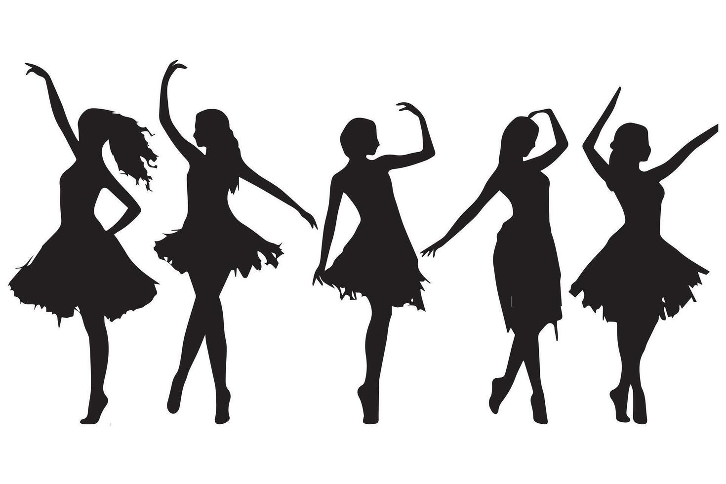 creative silhouettes happy dancing people on white background vector