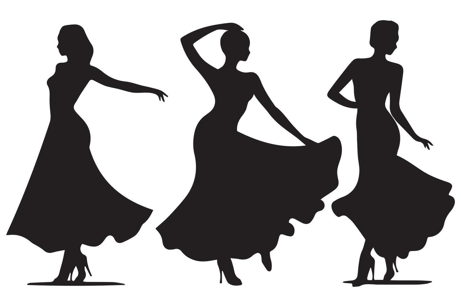 creative silhouettes happy dancing people on white background vector