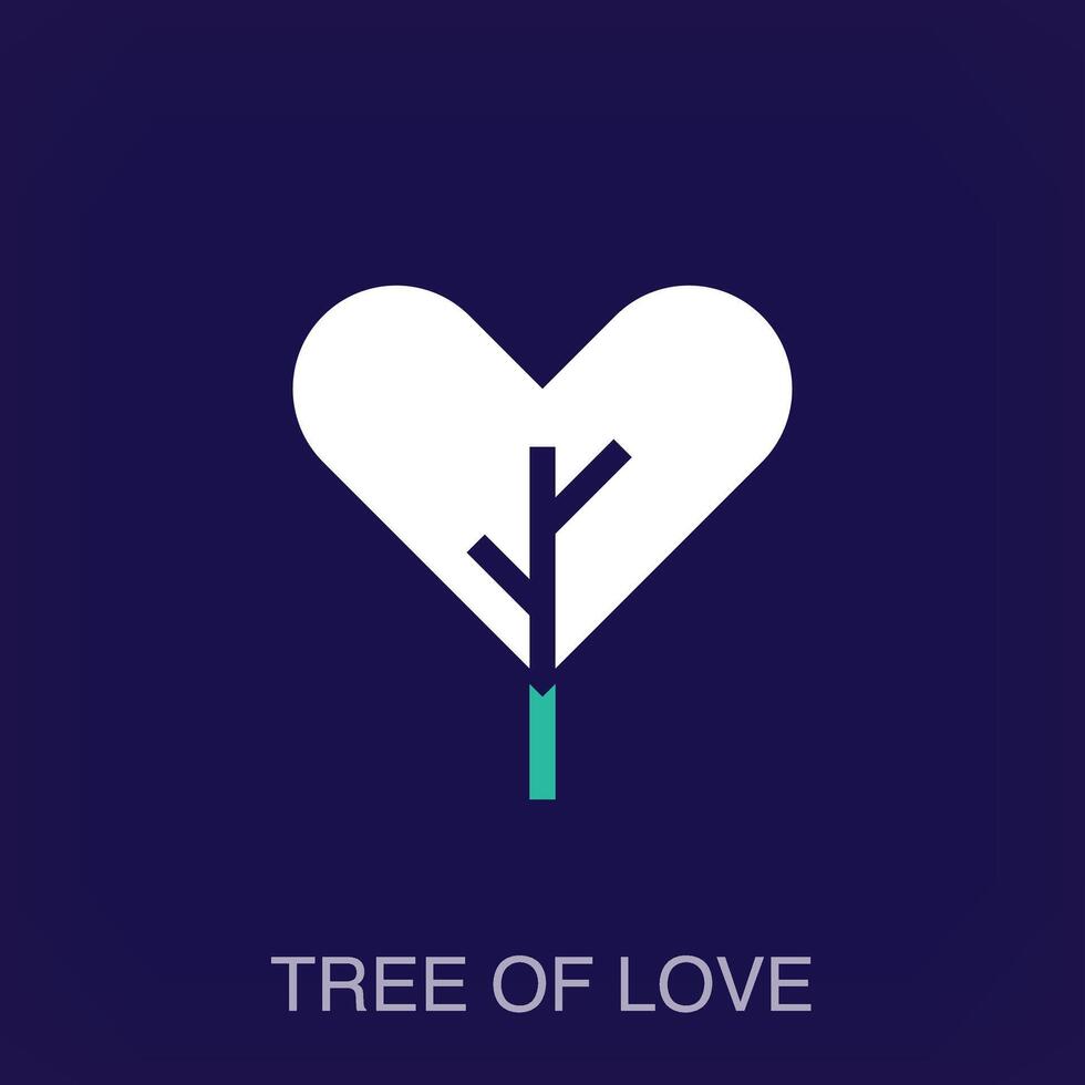 reative tree and heart combination sign logo. Uniquely designed color transitions. Company and workplace logo template vector