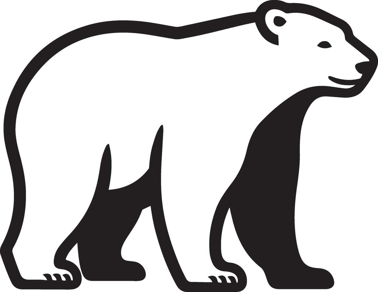 Polar bear silhouette illustration. vector