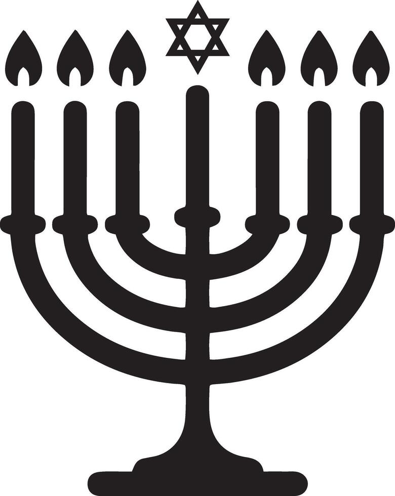 Hanukkah menorah with candles illustration. Jewish symbol. vector