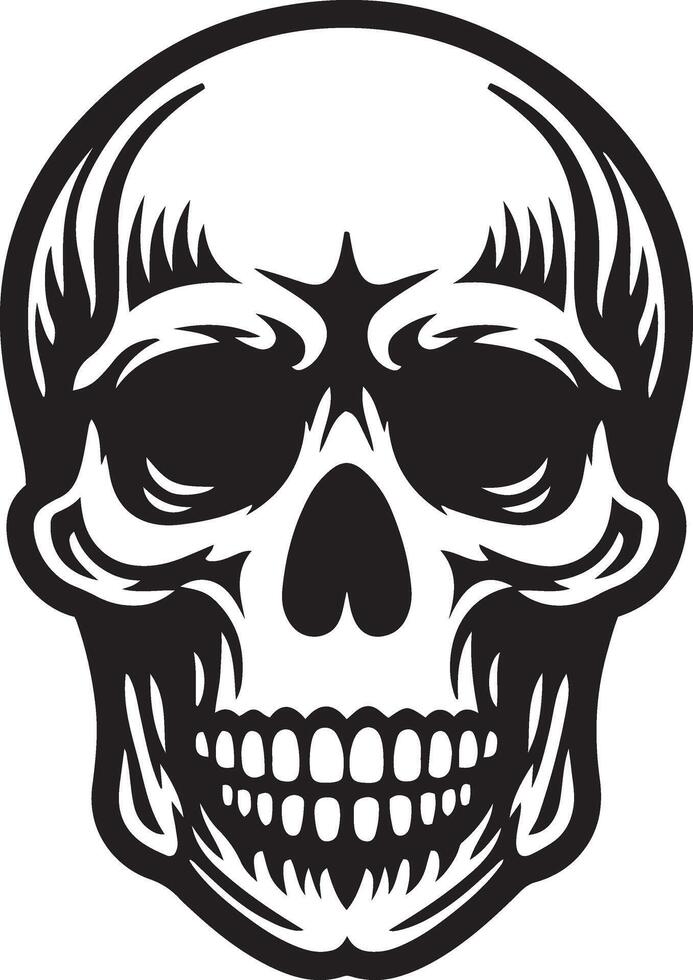 Human Skull with Teeth illustration. vector