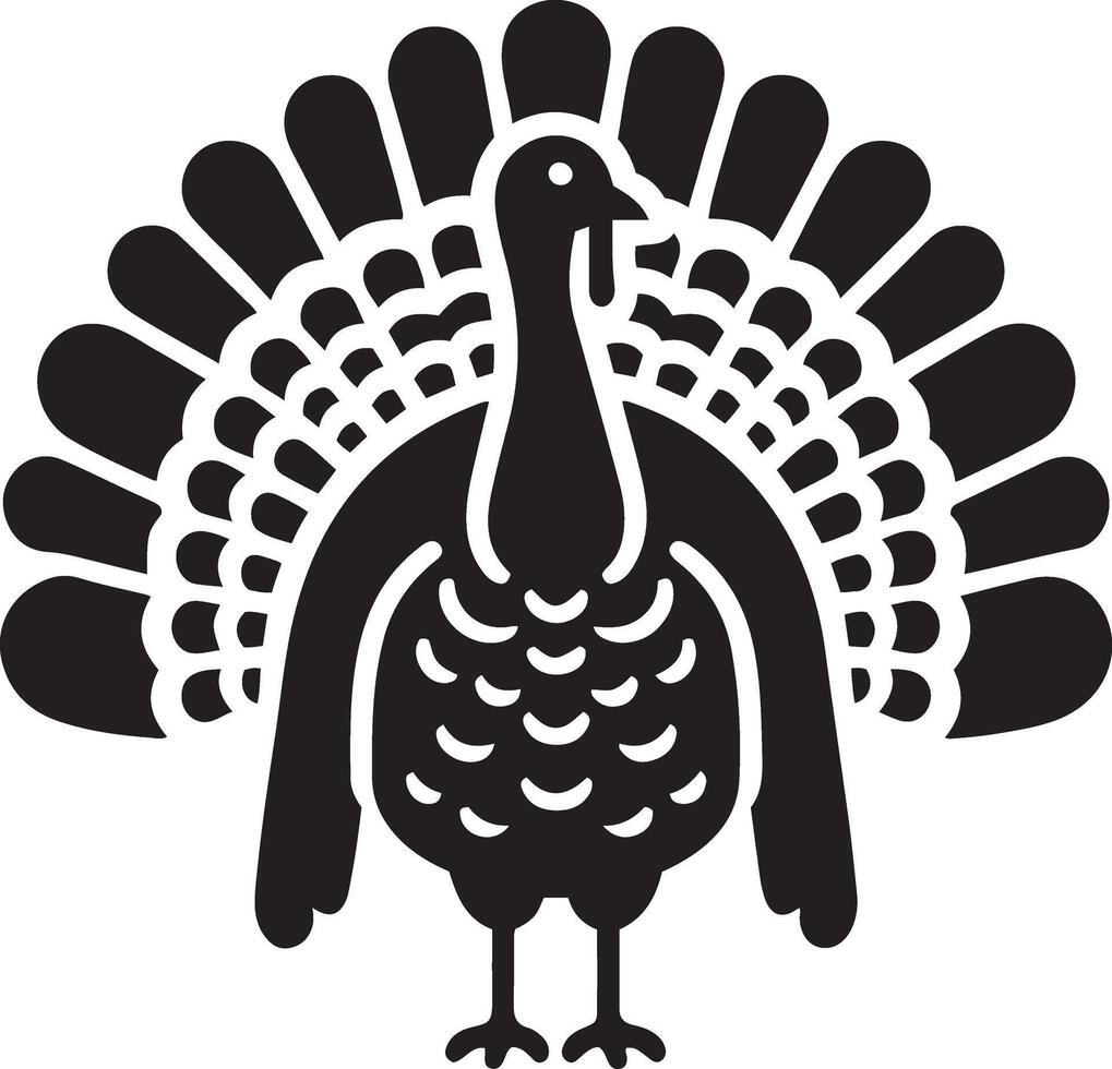 Thanksgiving Turkey front view illustration. vector