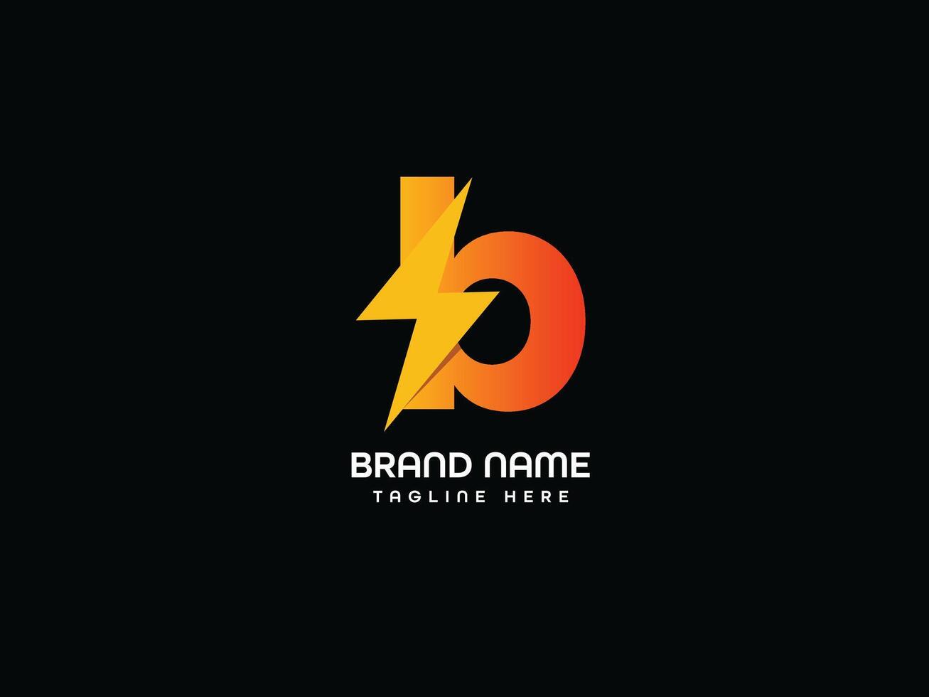 Electric Logo, abstract letter b with lightning bolt, thunder bolt design logo template, illustration vector