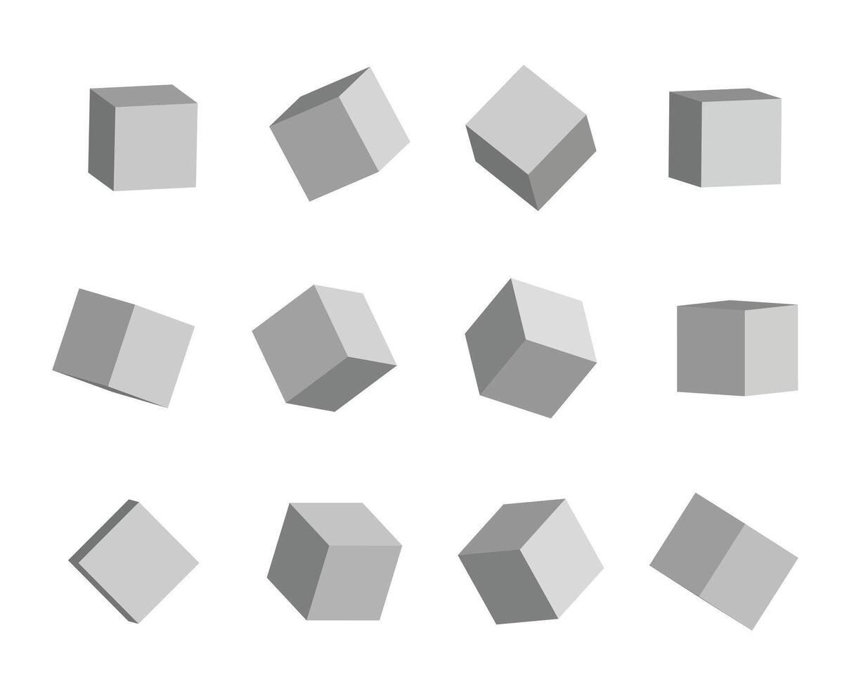 Set of cubes illustration vector