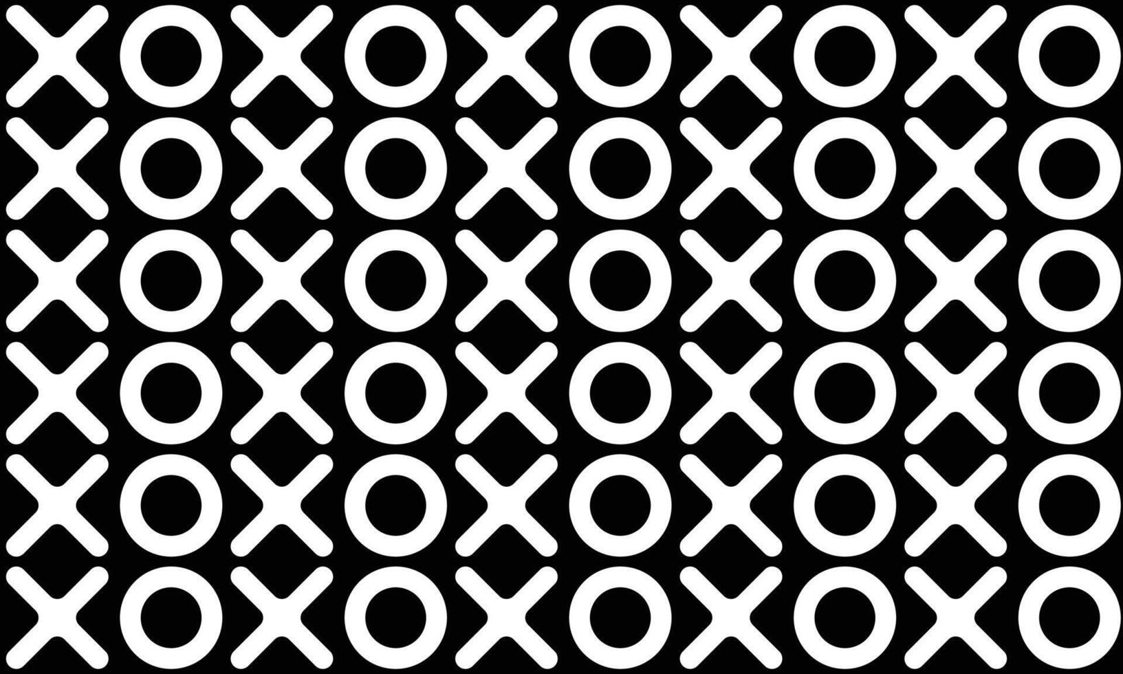 Tic tac toe pattern seamless. White isolated on black background vector