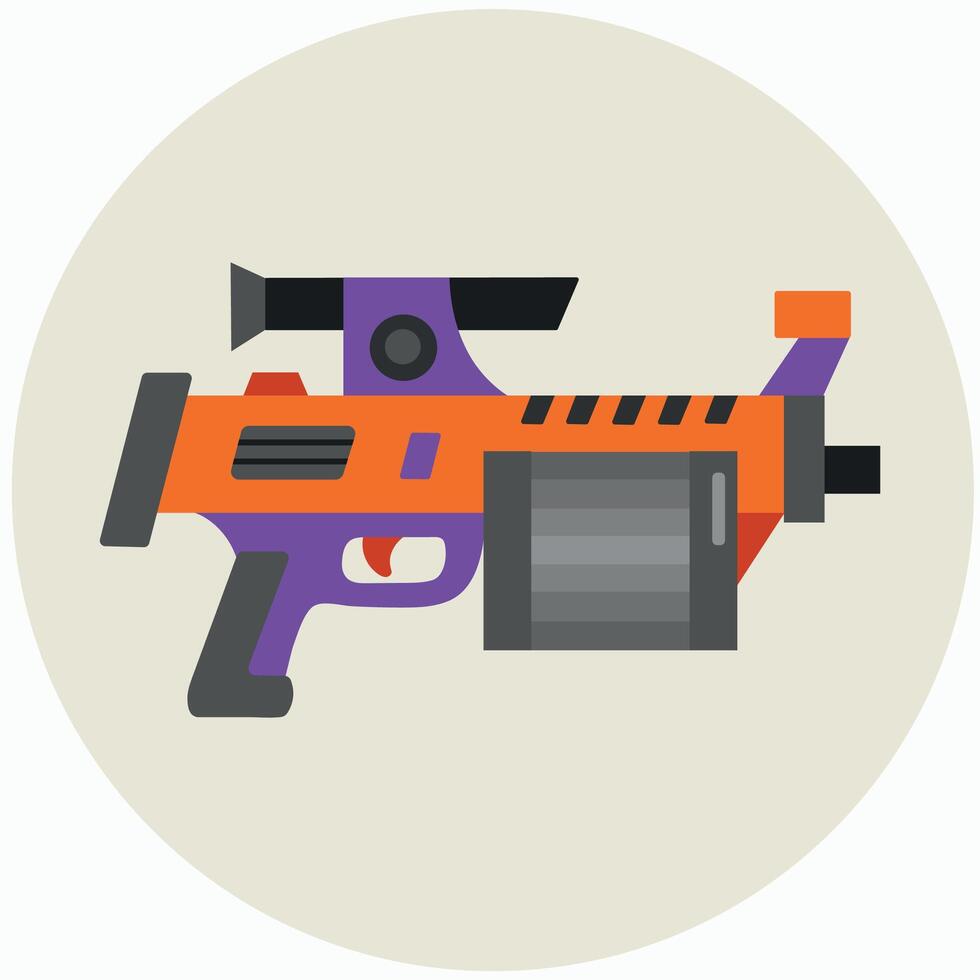 Laser, blaster, futuristic weapon gun icon clipart avatar logotype isolated illustration vector