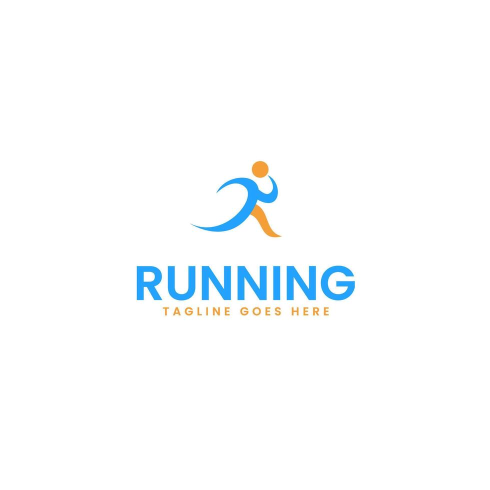 Running man logo design template illustration idea vector