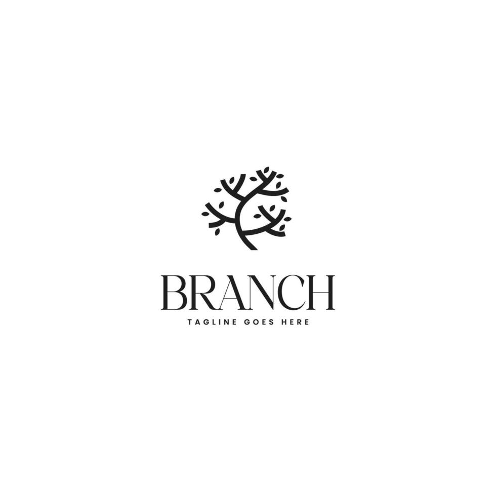 Tree branch leaf logo design template illustration idea vector