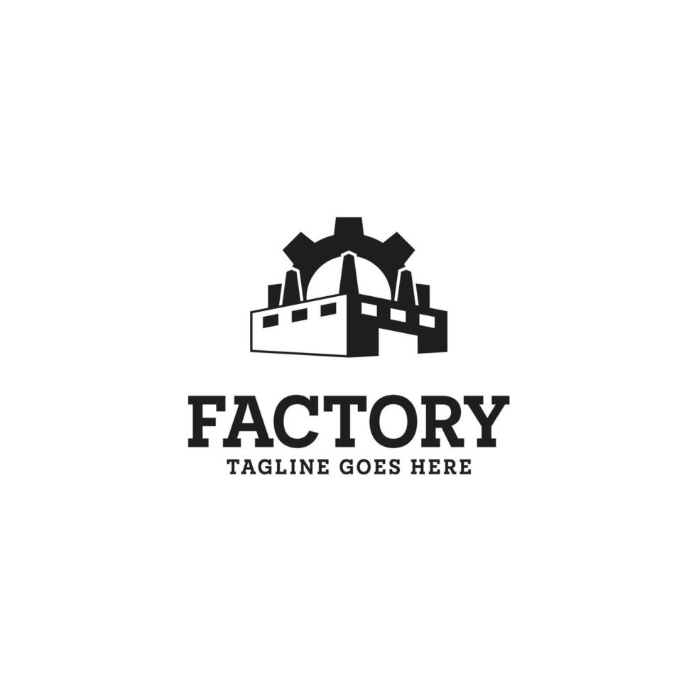 Gear factory logo design template illustration idea vector