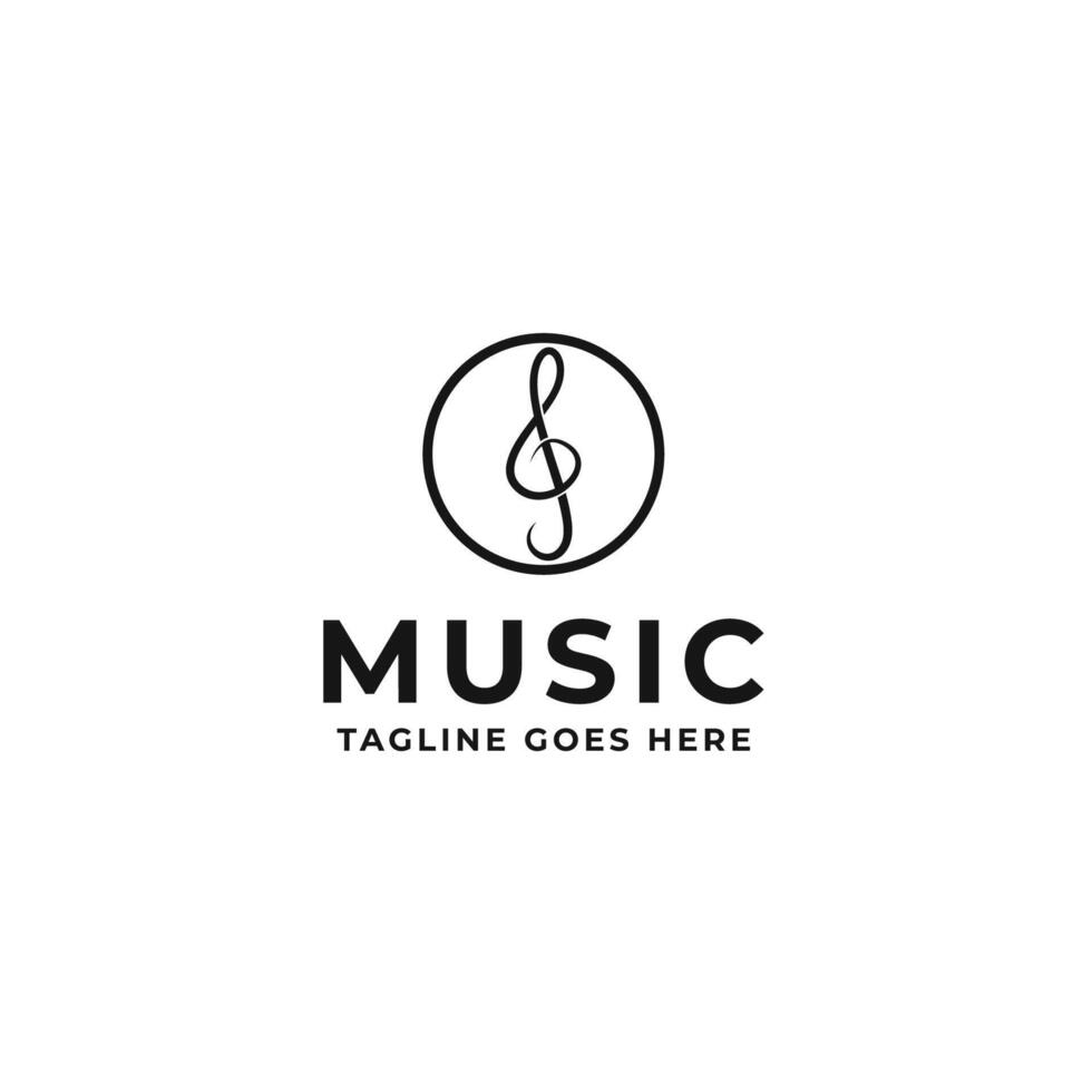 Music rhythm note logo design template illustration vector