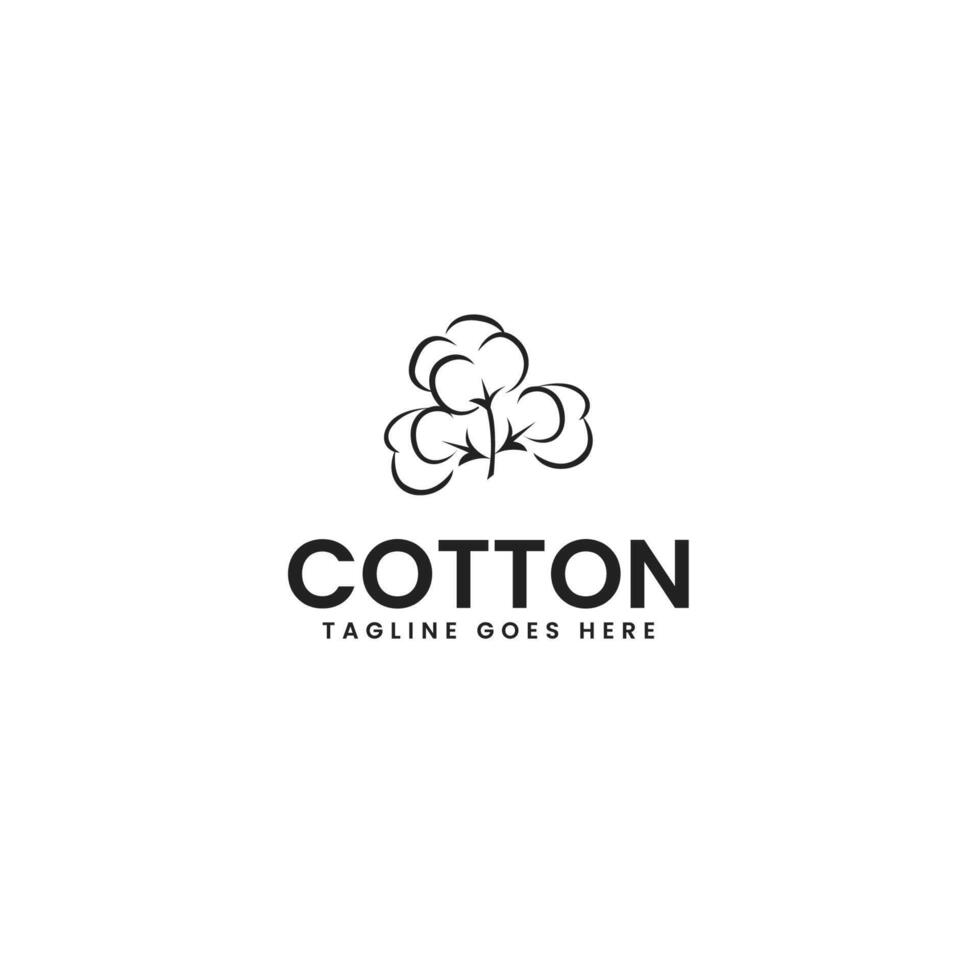 Cotton flower logo design template illustration idea vector