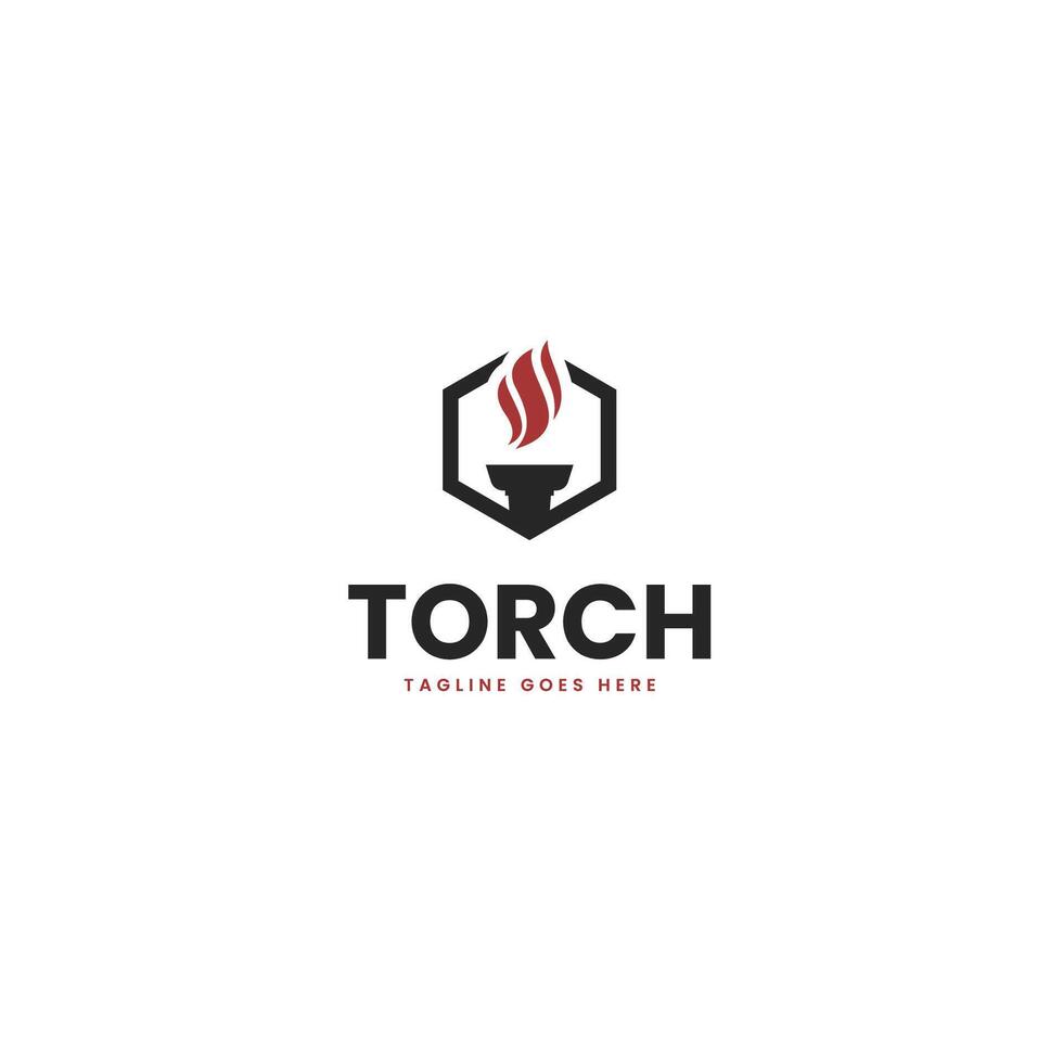 Torch logo design template illustration idea vector
