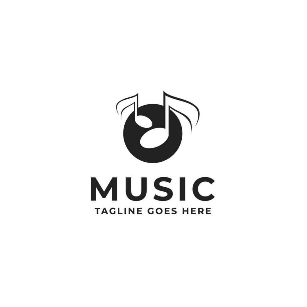 Music rhythm note logo design template illustration vector