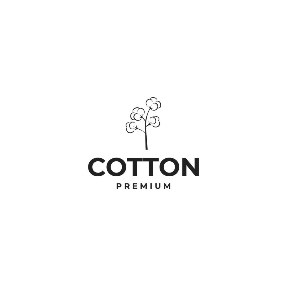 algodón flor logo diseño modelo ilustración idea vector